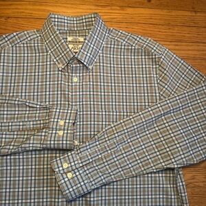 Jos. A. Bank Multicolor Plaid Button Down Long Sleeve Shirt Size XL preppy